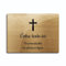 Plaque gravée funéraire motif Croix Chrétienne autocollante modèle rectangle (20x15 cm) personnalisée 1 à 3 lignes Or Brossé