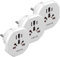 VINTAR 3 PC Reisestecker auf Deutsche Bodensteckdose, zum Anschluss Ausländischer Geräte, wie UK, USA, China, Italien, Schweiz etc. Universal Adapter, Reiseadapter, Steckdosenadapter, Weiß stecker