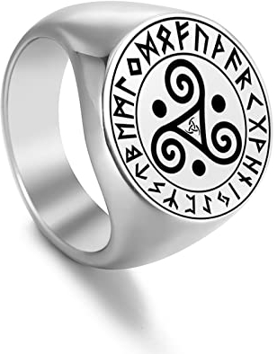 SIPURIS Keltischer Triskele-Ring für Damen und Herren, Triskelion, keltischer Spiralknoten, Siegelring, irische Dreifaltigkeit, Edelstahl, Hochzeitsringe, Schmuckgeschenk, 9, Edelstahl, Kein edelstein