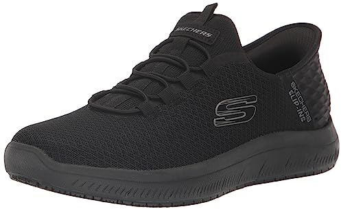 Skechers Summits Colsin Sr - Zapatos de Trabajo sin Cordones para Hombre, Negro -, 41.5 EU