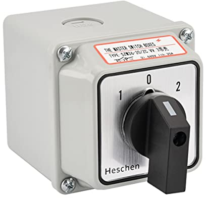 Heschen Universal Nocken-Drehschalter SZW26-20/ZC.VV.3 660V 20A ON-OFF-ON 3-Position 3-Phasen 12 Klemmen CE mit Außenbox für allgemeinen Schalter