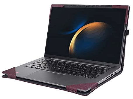 Laptop Cover for 16 Inch Samsung Galaxy Book3 Pro/Galaxy Book3 Pro 360/Galaxy Book 3 Ultra Case,PU Leather Laptop Bag Protective Shell Accessories (Wine Red)