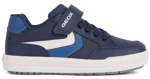 Geox J Arzach Boy A Sneaker, Navy Jeans, 4 UK