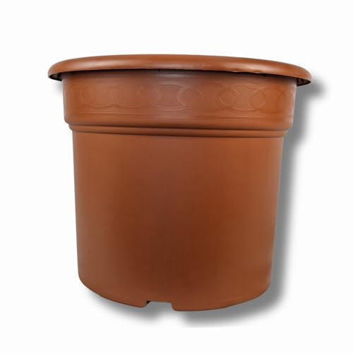 GROWMANIA Pot de fleurs Marron 35L pour plantes | Petit pot décoratif pour intérieur et extérieur | Pot pour culture