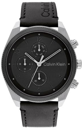 Calvin Klein Multi Zifferblatt Quarz Uhr für Herren Kollektion Impact mit Edelstahl- oder Lederarmband
