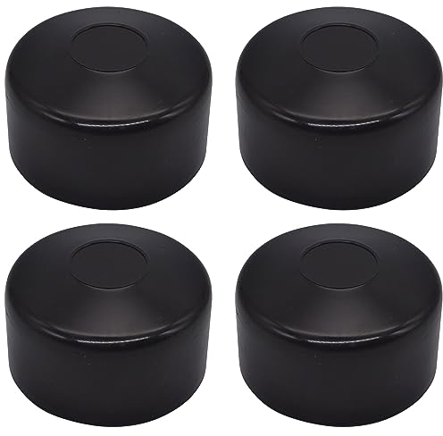 SKIR'CO (4 pièces) Capuchons de poteau de clôture, capuchons ronds en plastique noir de 60 mm pour poteaux de clôture ronds, couvre-poteaux de clôture, couleur noire RAL 9005