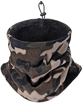 MEGAHERZ Schal Herren Damen Winter Halstuch Mit Einstellbare Kordelzug Nackenwärmer Multifunktionstuch Loop Für Outdoor Multifunktionstuch Schlauchschal Elastische Polarfleece, (Armeegrün)