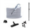 HouseVac Zubehörset Zubehör Kit 8 Teile zentralstaubsauger Schlauch 10,5m Teleskoprohr mit Clip Bürste ist für Hartböden wie Parkett, Holzböden, Laminat und Fliesen geeignet.