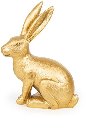 Logbuch-Verlag Osterhase Gold 16,5 cm zum Hinstellen Hasenfigur Osterdeko Ostern Dekofigur goldfarben