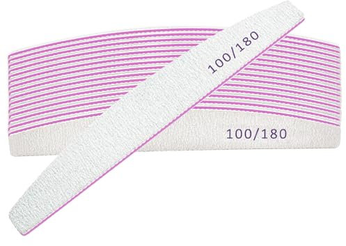 Nail Files, 16pcs Professional Nail Files, 100/180 Grit Double-Sided Emery Board Nail File Set, Washable Nail Files Tools for Manicure (Grey)