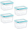 astor24 Premium Frischhaltedosen - Mealprep - 4x 700ml - 100% luftdicht und auslaufsicher -40 bis +100 Grad - Aufbewahrungsbox - Vorratsdosen - Spülmaschinen- Gefrierschrank geeignet - BPA frei