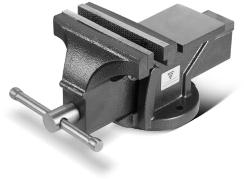 STAHLWERK Schraubstock BV-150 ST aus Gusseisen 150 mm Spannweite | Maschinenschraubstock, Werkbankschraubstock, Parallelschraubstock, Tischschraubstock mit Amboss