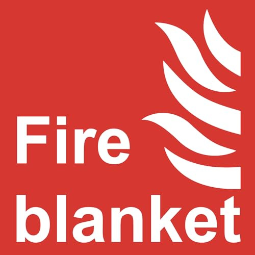Fire Blanket symbol Warning Safety Sign Self Adhesive Gloss Sticker 125mm x 125mm