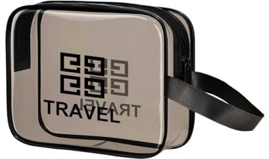 Ruayia Kosmetiktasche Durchsichtig 1 Stück，Kulturtasche Transparent wasserdichte PVC-Reise-Waschtaschen Make-up-Taschen - 1 Stück - S - Schwarz