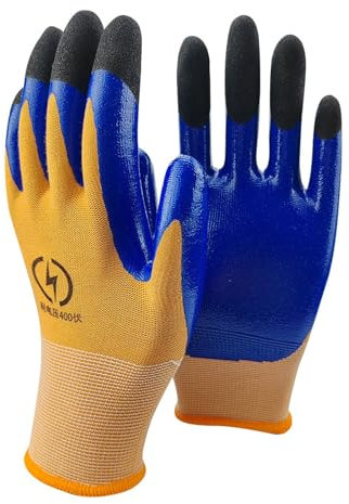 400V Low Voltage Gloves, Electrical Insulated Lineman Gloves, Safety Protective Work Gloves for Man Woman, Rubber Non Slip Design, Support Touch Screen