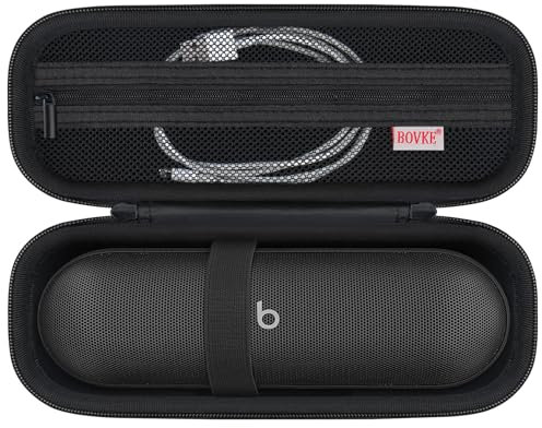 BOVKE Carrying Case Compatible with Beats Pill (2024 release) - Portable Bluetooth Speaker, Beats Pill Wireless Speaker Holder Bag with Extra Mesh Pocket for Charging Cables, Black