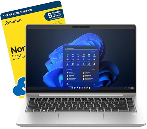 MESH Computers HP EliteBook 640 G10 14 inch (Intel Core i5-1335U (13th Gen), 16GB RAM, 512GB SSD, Fingerprint Reader, Wi-Fi 6E, Windows 11 Pro) includes Free Norton 360 Deluxe Anti Virus