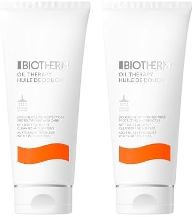 Biotherm Oil Therapy Shower Oil, sinnliches Körperpflegeöl mit Moschusrose, Passionsblume & Aprikosenöl, feuchtigkeitsspendendes Duschöl für Damen, für eine geschmeidige Haut, 200 ml (Packung mit 2)