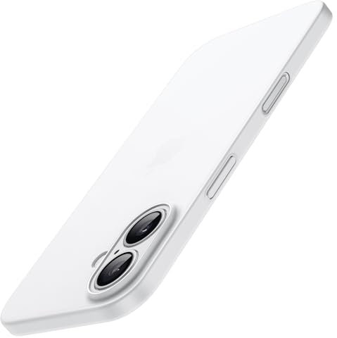 JETech Ultra Slim Case for iPhone 16 6.1 Inch, Camera Lens Full Protection, Lightweight Matte Finish PP Hard Minimalist Cover (White)