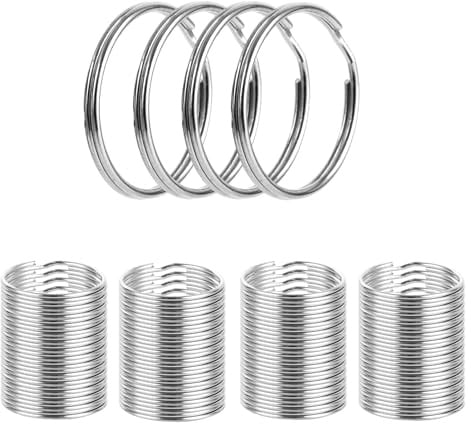 ASelected 200 Stück Schlüsselring, 25 MM Schlüsselringe Schlüsselanhänger Metall Spalt Ringe für Schlüsselanhänger Basteln Auto Haus und DIY-Kunst