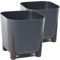 Tymar Blumentopf mit Füßen, 2er-Pack, Blumenkübel, Pflanzkübel,Übertopf, Quadrat Form ((2pack) Anthrazit, 26x26 cm)