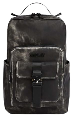 Replay Herren Rucksack Denim-Optik, Washed Black 0097 (Schwarz), Einheitsgröße