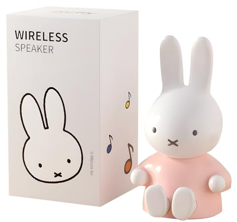 MiPow x Miffy 2026 New Model Bluetooth Speaker, Portable Wireless HD Stereo, Bluetooth 5.0, 220g Lightweight, 38H Playtime, 15m Range (Pastel Pink), Easter Gift
