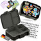 BEARFOOT Bento Box COMPACT | BPA-freie Kinder Brotdose für Schule & Kindergarten | Auslaufsichere Lunchbox für Mädchen & Jungen | Praktisch, leicht & kompakt (Dinos-schwarz, 650ml)