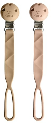 Colifree® - Schnullerkette silikon, Brosche und band aus silikon für Schnuller, Schnullerband für Babys, BPA frei + 0 Monate, Baby Zubehör, flexibel und angenehm anzufassende (2uds)