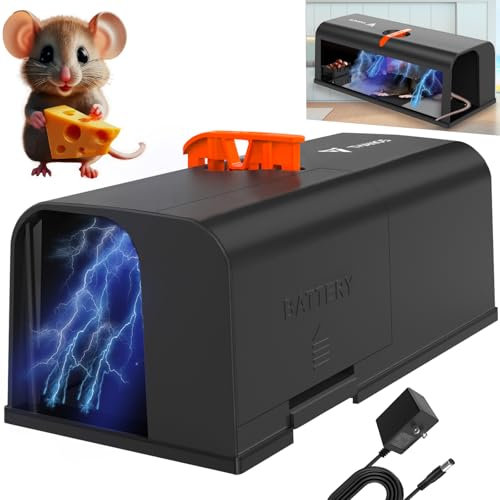 Mausefallen für den Innenbereich für Zuhause, wiederverwendbar, elektrisch, humane Rattenfalle mit verbessertem Anti-Flucht-Design, tötet sofort Nagetier-Zapper mit starker Spannung, effektive Arbeit