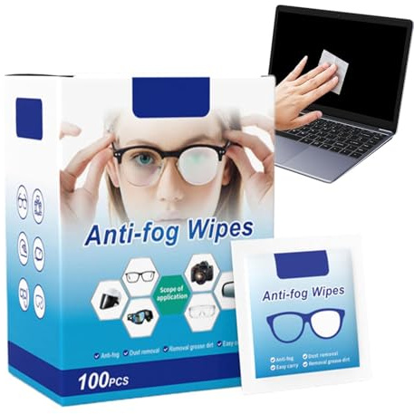 AntiBeschlag Tücher, Anti Fog Tuch Brille, Brillenantibeschlagtücher, Brillenputztuch Antibeschlag, Geeignet Zum Reinigen Von Brillen Für Unterwegs Oder Auf Reise 100 Stück