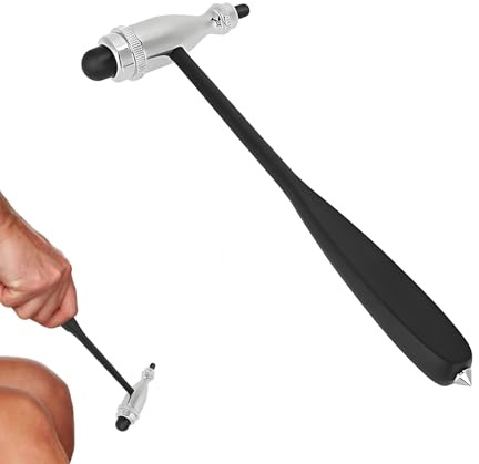 Neurologischer Reflexhammer,Medizinische Hammer,Neuro Reflexhammer Mit Doppel-Kunststoffkopf,Doppelten Funktionskopf Reflexhammer,Leichter Perkussions-Reflexhammer,Für Reflextests (Schwarz)