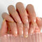 SXVME Colorful French Tip False Nails Medium Coffin, Natural Nude Press on Nails with Rainbow French Tips Designs, Glossy Gel Finish Acrylic Nails Press Ons for Women Daily Wear 24 Pcs