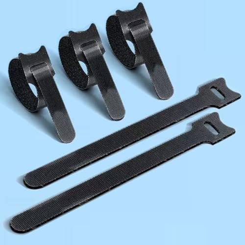 Jurqqer 50PCS Cable Ties Reusable, 4 x 1/2 Black Cord Organization Straps, Multi-Purpose Cable Tidy, Wire Organizer Adjustable Management for Organizing Home, Office and Data Centers