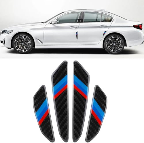 VDARK Auto Türschutz Fahrzeugzubehör Carbon Kantenschutz Scratch Bumper Trim Aufkleber Decals Antikollisions-Kantenschutz für Autotüren, universelle Kratzfeste Zierleiste, Kohlefaser-Textur, 4er-Pack