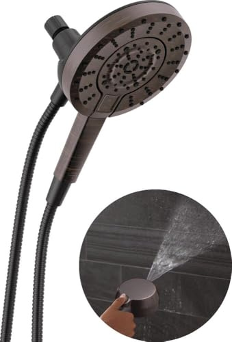 Delta 5-Setting In2ition 2-in-1 Dual Shower Head with Handheld High Pressure ProClean Spray, Oil Rubbed Bronze Detachable Shower Head with Hose, 1.75 GPM Flow Rate, Venetian Bronze 75548RB