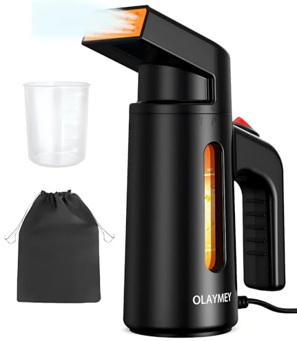 OLAYMEY Steamer Dampfglätter 700W, Fast Wrinkle Remover, 40s Aufheizen | Dampfbügeleisen Kleidung Steamer, Kleingeräte für Reisen,Wassertank 130ML, Dampf 25g/min, Trockengehschutz, Ergonomisch
