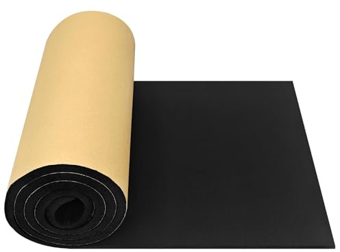 Tapis En Mousse Auto-Adhésif, Tapis Insonorisant, Isolation, Insonorisation, Isolation Thermique, Ignifugé, Résistant À L'humidité, Imperméable, Pour Voitures Et Maisons (150 cm X 30 cm X 1 cm)