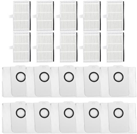 Bolsas para aspiradora Cecotec Conga 9590 9990 10090 AI Spin Ultra Power, paquete de 10, compatibles con aspiradoras robot Conga, pelo de mascotas y filtración