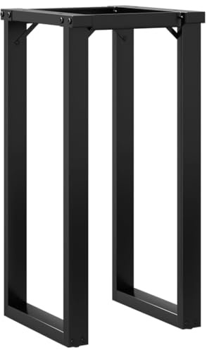 HFXHIJXQ Pieds de table en forme de O - 40 x 40 x 73 cm - En acier noir - Style industriel - Durable et robuste - Pour salon, cuisine, bureau, table basse