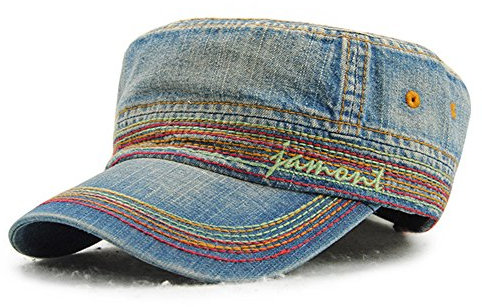 Roffatide Unisex Baumwolle Flat Top Peaked Baseball Cap Armee Militär Corps Hut Kappe Visier Navy blau B