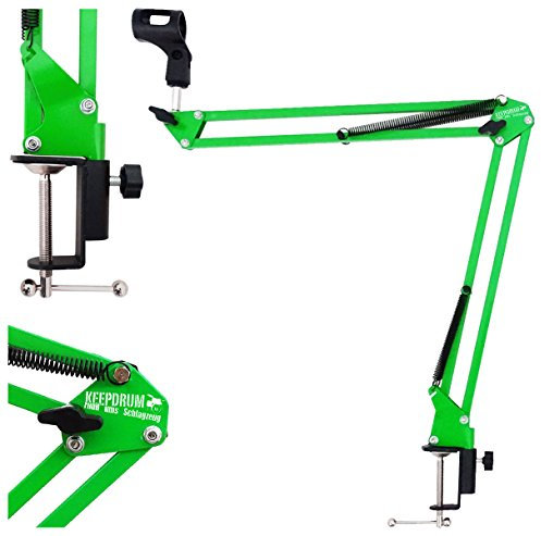 keepdrum NB35 GR Grün Tisch-Mikrofonarm Mikrofon-Stativ Schwenkarm