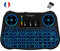 Ovegna T08 : Mini Clavier Wireless 2.4Ghz, Français (AZERTY), Ergonomique sans Fil avec Touchpad - pour Smart TV, Mini PC, HTPC, Console, Ordinateur sous Windows, Android, MacOS, Linux