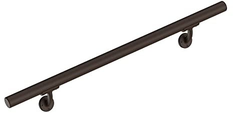 Meranti Aluminium-Handlauf für Stufen und Treppen im Innen- oder Außenbereich – Handläufe für ältere Menschen – DIY komplettes Treppengeländer-Set (AHR, Bronze strukturiert, 91 cm Länge)