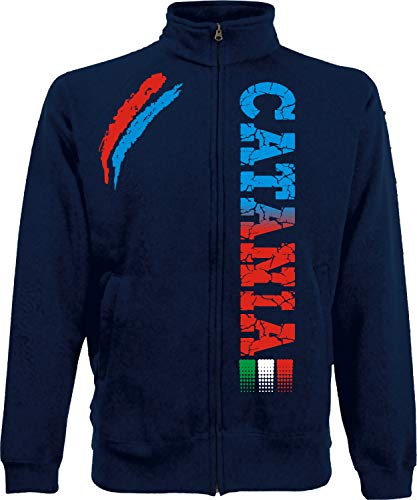 vestipassioni Jacke Catania Tifosi italienische Stadt Sport auch für Kinder, Marineblau, L