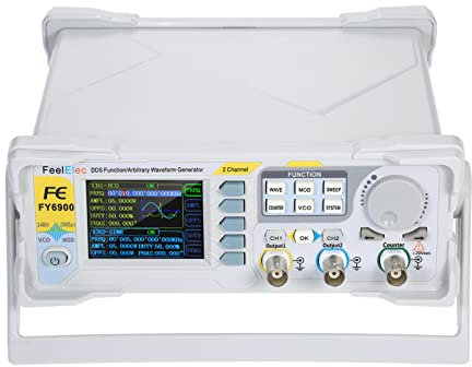 YUEFU Generatore di segnale di funzione da 100 MHz DDS digitale ad alta precisione Generatore di segnale di funzione/forma d'onda arbitraria a doppio canale Sorgente di segnale di impulso Misuratore d