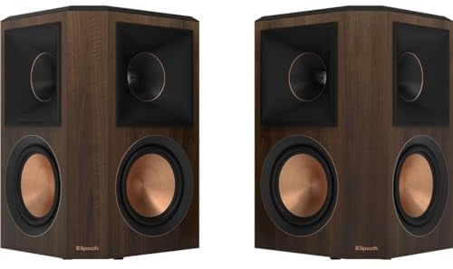 klipsch Reference Premiere RP-502S II Surround Sound Speaker Pair with Wall Mounting Options & an Updated Tractrix Horn with 5.25 Cerametallic Woofers for Movie Theater-Level Sound in Walnuss