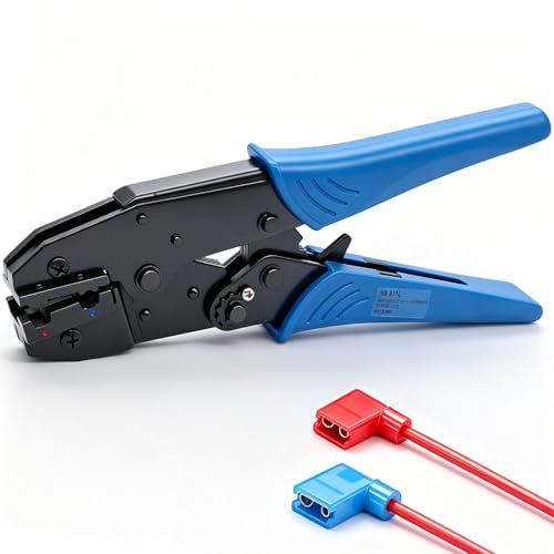 Twidec/Ratchet Crimp Pliers Crimping Tool Ratchet Terminal Crimper Wire Crimp Tool for Crimping Tubular Terminals Nylon Flag Spade Female Connectors HS-07FL