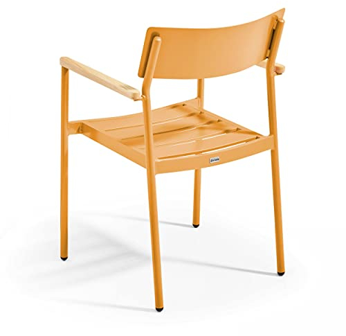 Oviala Gartensessel aus Aluminium und Holz, senfgelb