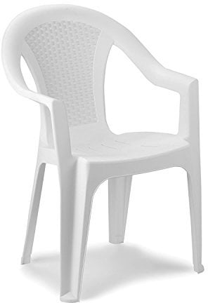 INDA-Exclusiv Stapelstuhl Gartenstuhl Gartenstuhl Bistrostuhl Gartensessel stapelbar Rattan-Optik Balkonmöbel Gartenmöbel Anthrazit, Farben:Weiß